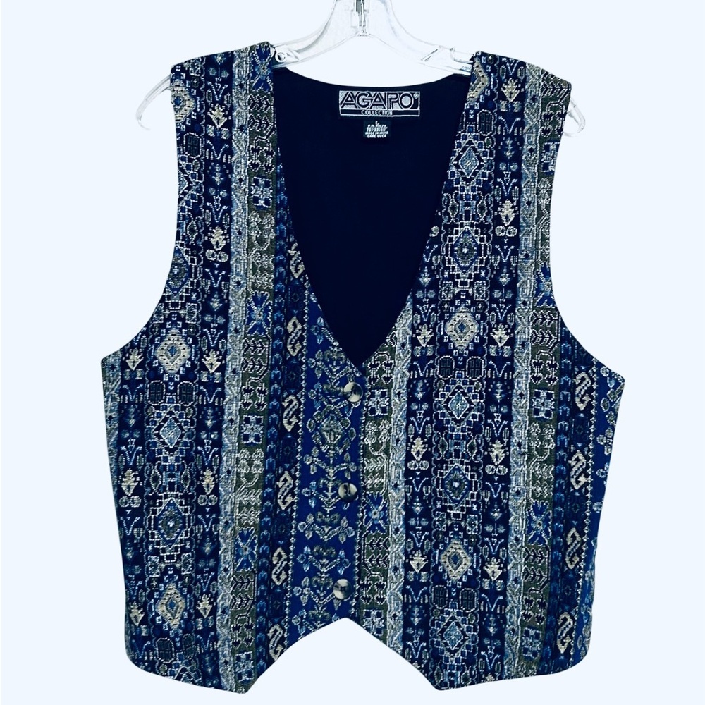 Agapo Collection Vintage Women's  Patterned Vest (unisex)